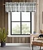 Color:Chrome - Image 2 - Fall Creek Plaid Grey Window Pole Top Valance