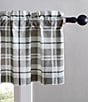 Color:Chrome - Image 4 - Fall Creek Plaid Grey Window Pole Top Valance