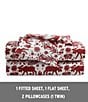 Color:Dark Red - Image 6 - Holiday Collection Arcadia Cotton Flannel Sheet Set