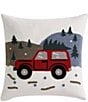Eddie Bauer Holiday Truck Tree Decorative Square Pillow - Image 1