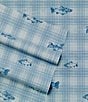 Color:Blue - Image 2 - Methow Fish Pattern Plaid Sheet Set