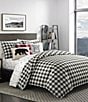 Color:Black - Image 1 - Mountain Black Plaid Comforter Mini Set
