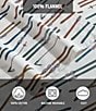 Eddie Bauer Multi Printed Ski Line Cotton Flannel Sheet Set, Color:Open White - Image 5