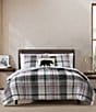 Color:Black - Image 1 - Normandy Plaid Micro Suede Reversible Comforter Mini Set