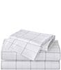 Color:Grey/White - Image 1 - Northern Plaid Cotton Percale Sheet Set