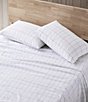 Color:Grey/White - Image 3 - Northern Plaid Cotton Percale Sheet Set