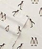 Color:Grey Multi - Image 2 - Rookeries Penguin Flannel Sheet Set