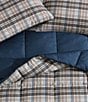 Color:Open Medium Brown - Image 4 - Rugged Plaid Brown Micro Suede Reversible Comforter Mini Set
