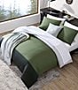 Color:Open Medium Green - Image 3 - Skyline Striped Reversible Comforter Mini Set