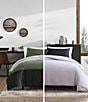 Color:Open Medium Green - Image 4 - Skyline Striped Reversible Comforter Mini Set