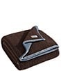 Color:Brown - Image 1 - Solid Bi Colored Sherpa Reversible Throw Blanket