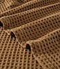 Color:Brown - Image 5 - Solid Waffle Cotton Blanket