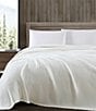 Color:White - Image 1 - Textured Twill Solid Hypoallergenic Bed Blanket