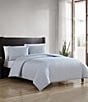 Color:Navy - Image 2 - Ticking Striped Cotton Percale Duvet Cover Mini Set
