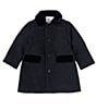 Color:Navy - Image 1 - Baby Boy 12-24 Months Long Sleeve Button Front Dress Coat