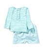 Edgehill Collection Baby Boys 3-24 Months Rashgaurd & Gingham Swim Trunks Set, Color:Aqua - Image 2
