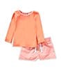 Edgehill Collection Baby Boys 3-24 Months Rashgaurd & Gingham Swim Trunks Set, Color:Orange - Image 1