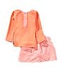 Edgehill Collection Baby Boys 3-24 Months Rashgaurd & Gingham Swim Trunks Set, Color:Orange - Image 2