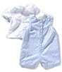 Edgehill Collection Baby Boys 3-24 Months Short Sleeve Stripe Jon Jon Romper, Color:Blue - Image 2