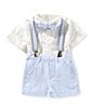 Edgehill Collection Baby Boys 3-24 Months Woven Suspender Set, Color:Blue - Image 1