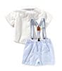 Edgehill Collection Baby Boys 3-24 Months Woven Suspender Set, Color:Blue - Image 2