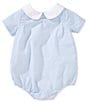 Edgehill Collection Baby Boys Newborn-24 Months Peter Pan Collar Stripe Bubble Romper, Color:Blue - Image 2