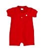 Color:Red - Image 1 - Baby Boys Newborn-24 Months Polo Short Sleeve Shortall