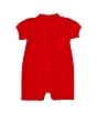 Color:Red - Image 2 - Baby Boys Newborn-24 Months Polo Short Sleeve Shortall