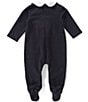 Edgehill Collection Baby Boys Peter Pan Collar Bear Footed Coverall - Image 2