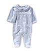 Edgehill Collection Baby Boys Preemie-9 Months Long-Sleeve Stripe Footie Coverall, Color:Blue - Image 1