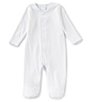 Color:White/Blue - Image 1 - Supima Cotton Baby Boys Preemie-9 Months Supima Footed Coverall