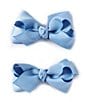 Edgehill Collection Baby Girls 2-Pack Mini Grosgrain Hair Bows, Color:Blue - Image 1