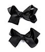 Edgehill Collection Baby Girls 2-Pack Mini Grosgrain Hair Bows, Color:Black - Image 1