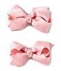 Edgehill Collection Baby Girls 2-Pack Mini Grosgrain Hair Bows, Color:Light Pink - Image 1