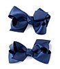 Edgehill Collection Baby Girls 2-Pack Mini Grosgrain Hair Bows, Color:Navy - Image 1