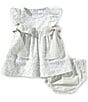 Edgehill Collection Baby Girls 3-12 Month Gingham Side-Tie Sleeveless Ditsy Floral Dress, Color:Green - Image 1