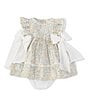 Color:Floral - Image 1 - Baby Girls 3-12 Month Side-Tie Sleeveless Floral Dress