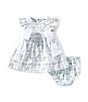 Edgehill Collection Baby Girls 3-12 Month Side-Tie Sleeveless Gingham Floral Dress, Color:Blue - Image 1