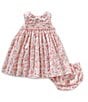 Edgehill Collection Baby Girls 3-24 Months Ditsy Floral Peter Pan Collar Sleeveless Dress, Color:Pink - Image 1