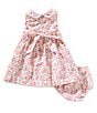 Edgehill Collection Baby Girls 3-24 Months Ditsy Floral Peter Pan Collar Sleeveless Dress, Color:Pink - Image 2