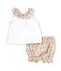 Color:Red - Image 1 - Baby Girls 3-24 Months Floral Peter Pan Collar Knit Top & Matching Bloomers Set