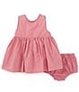 Color:Red - Image 1 - Baby Girls 3-24 Months Family Matching Gingham Wrap Back Dress