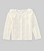 Edgehill Collection Baby Girls 3-24 Months Pointelle Lace Cardigan, Color:White - Image 1