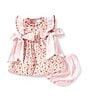 Edgehill Collection Baby Girls 3-24 Months Sleeveless Cherry Print Side Bow Dress, Color:Pink - Image 1