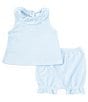Color:Blue - Image 1 - Baby Girls 3-24 Months Stripe Peter Pan Collar Knit Top & Bloomers Set