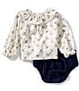 Edgehill Collection Baby Girls Floral Diaper Set, Color:Ivory - Image 1
