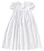 Color:White - Image 2 - Baby Girls Newborn-12 Months Lace Christening Gown & Matching Bonnet Set