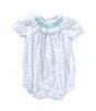 Edgehill Collection Baby Girls Newborn-24 Months Plumetti Romper, Color:Aqua - Image 1