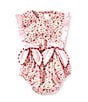 Edgehill Collection Baby Girls Newborn-24 Months Sleeveless Cherry Print Side Bow Bubble Romper, Color:Pink - Image 1
