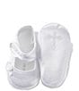 Color:White - Image 2 - Girls' Mary Jane Rosebud Christening Crib Shoes (Infant)